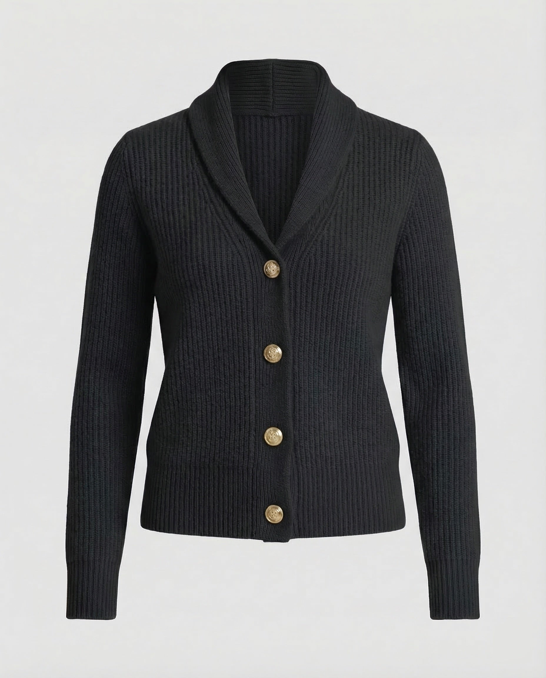 Women's Collared Knit Cardigan – Lapel Neck Button Front Cardigan