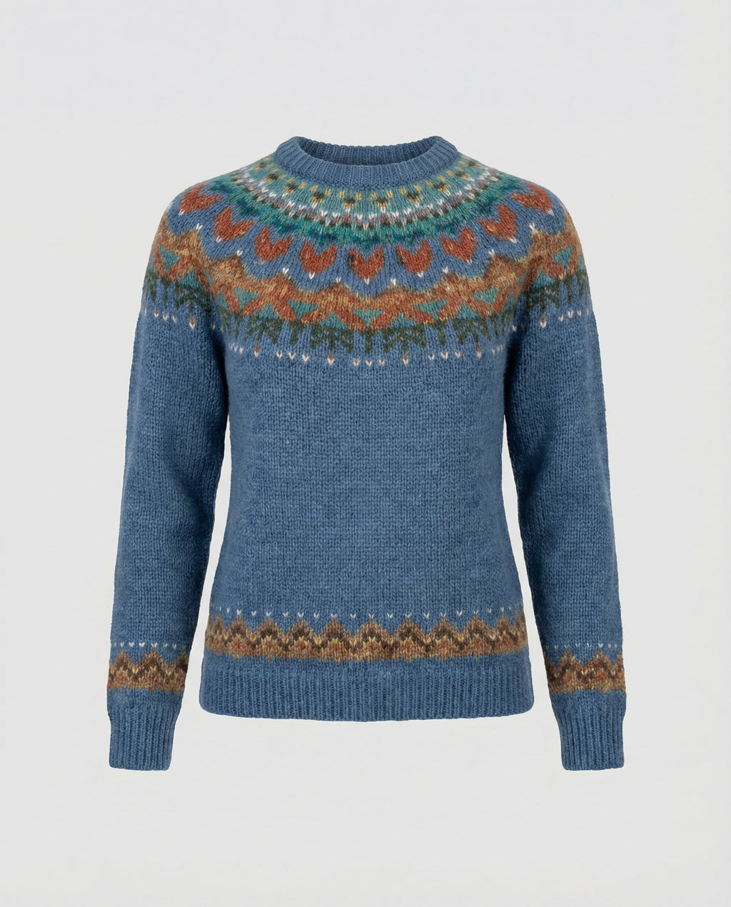 Women's Icelandic Pattern Sweater – Vintage Nordic Crew Neck Pullover