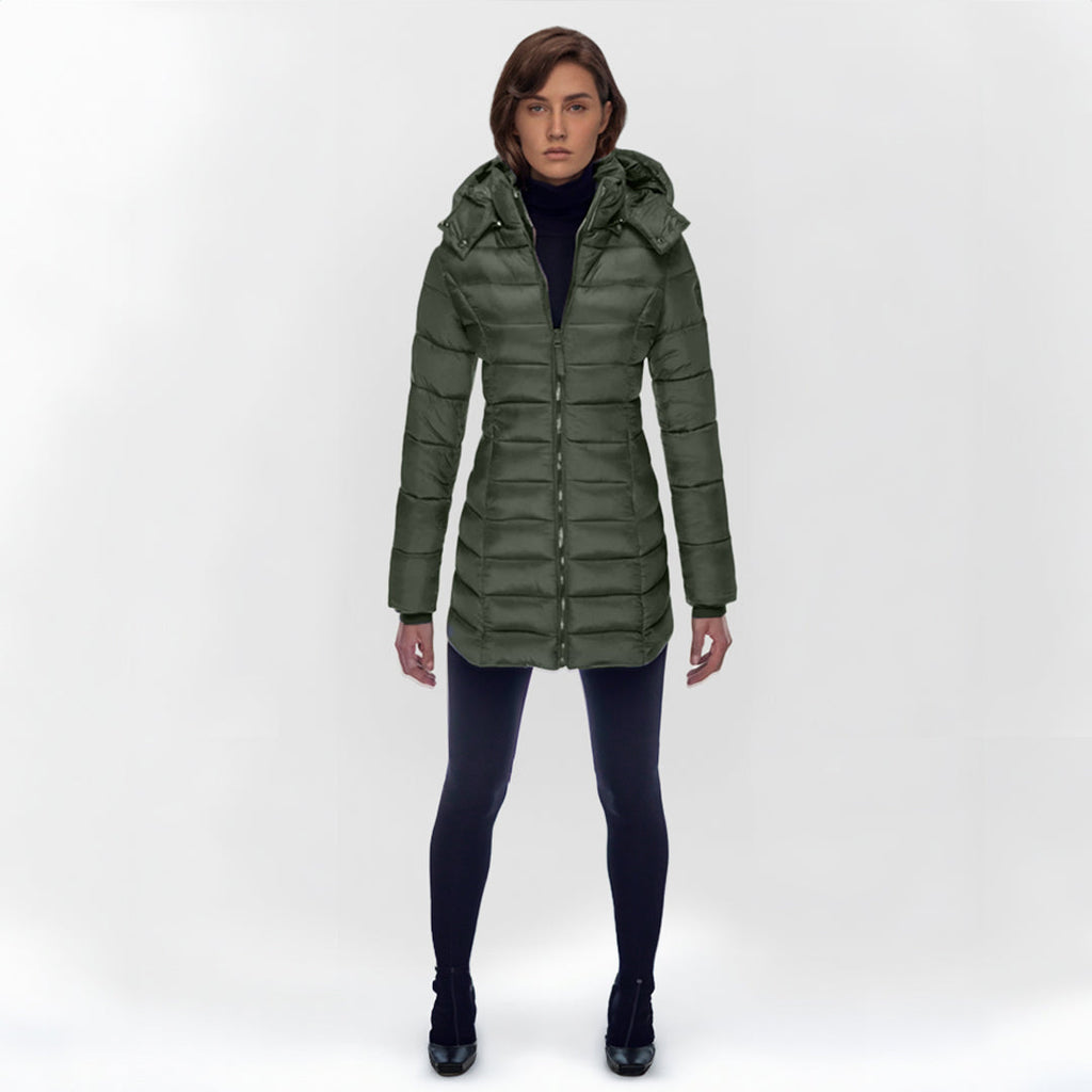 Women's Long Puffer Coat – Hooded Full-Length Winter Coat