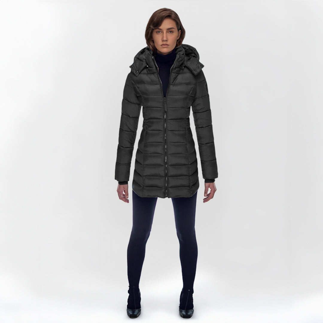 Women's Long Puffer Coat – Hooded Full-Length Winter Coat