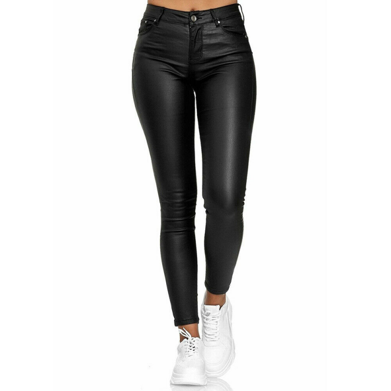 Women's Faux Leather Jeggings – High Waist Skinny Leggings