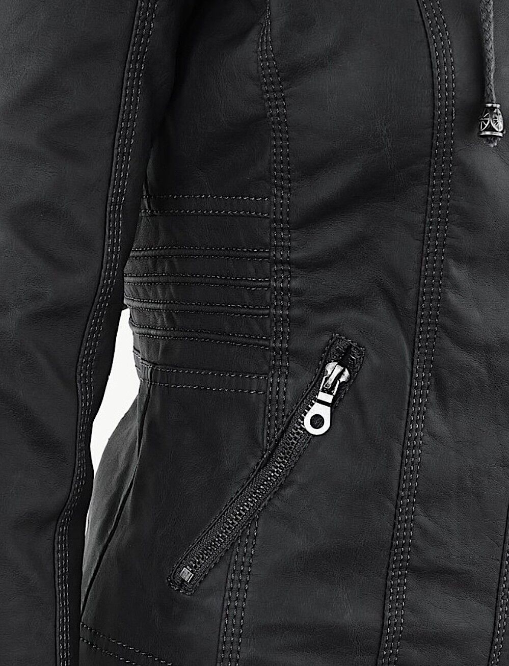 Women's Zip-Up Biker Jacket – Classic Faux Leather Jacket