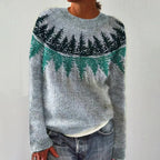 Women's Nordic Fair Isle Sweater – Norwegian Pattern Crew Neck Pullover