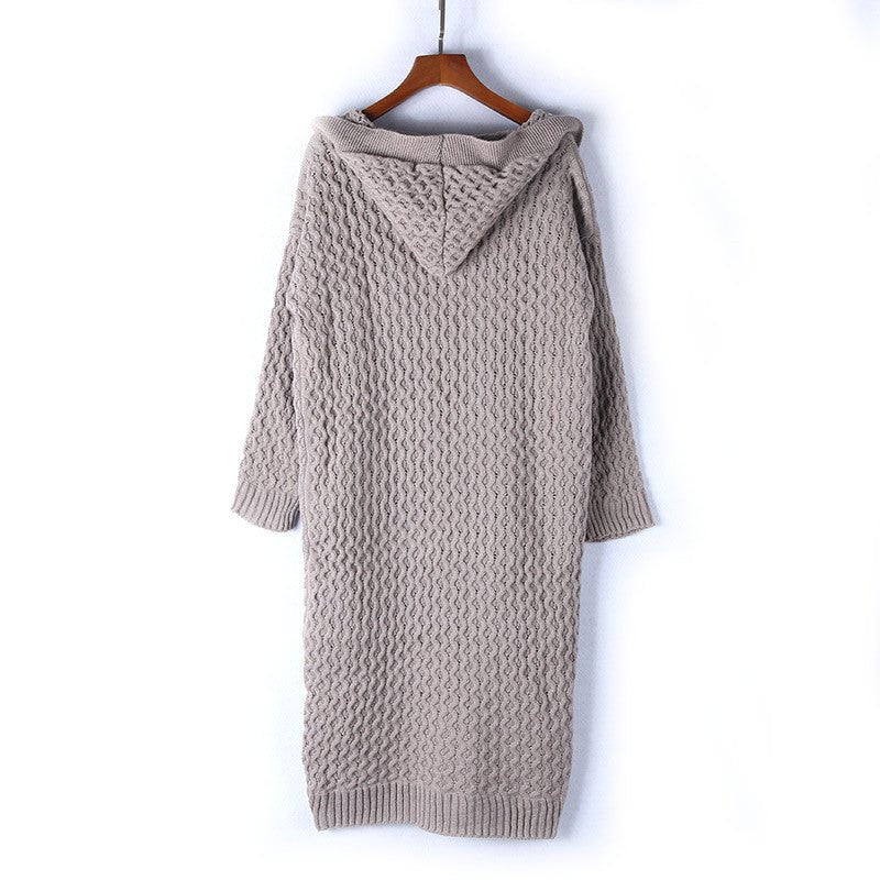 Women's Oversized Winter Cardigan – Hooded Long Sleeve Cozy Cardigan
