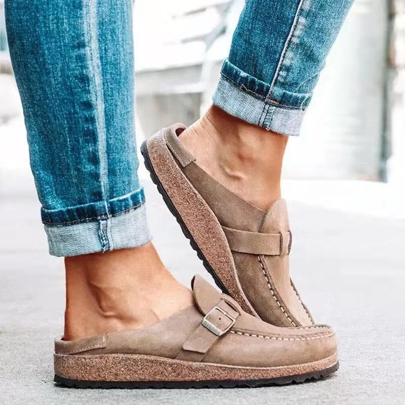 Women's Slip-On Loafers with Cushioned Insole and Rounded Toe