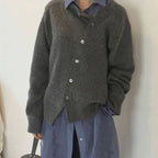 Women's Wrap Button Cardigan – Asymmetrical Front Layering Cardigan