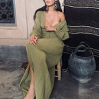 Women's Sleeveless Boho Maxi Dress – V-Neck Flowy Long Dress