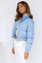 Women's Cropped Puffer Jacket – Boxy Quilted Winter Jacket