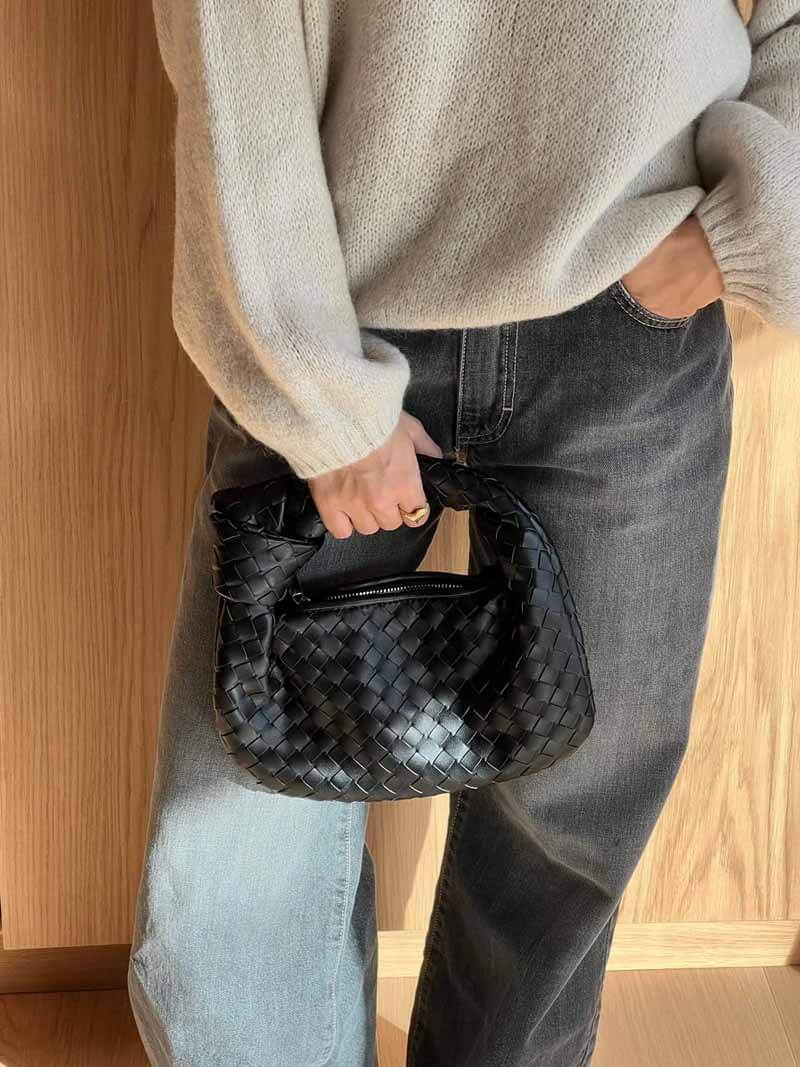 Women's Metallic Braided Handbag – Evening Occasion Bag – Blair
