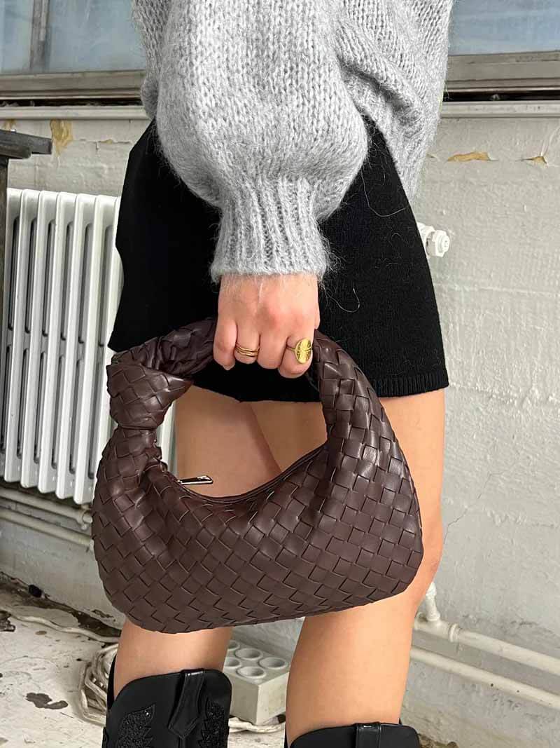 Women's Metallic Braided Handbag – Evening Occasion Bag – Blair