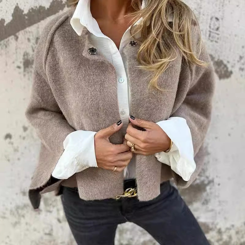 Women's Short Transitional Jacket – Cropped Tailored Collar Jacket