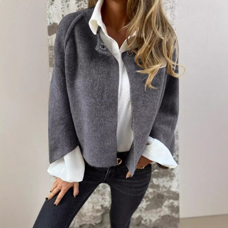 Women's Short Transitional Jacket – Cropped Tailored Collar Jacket