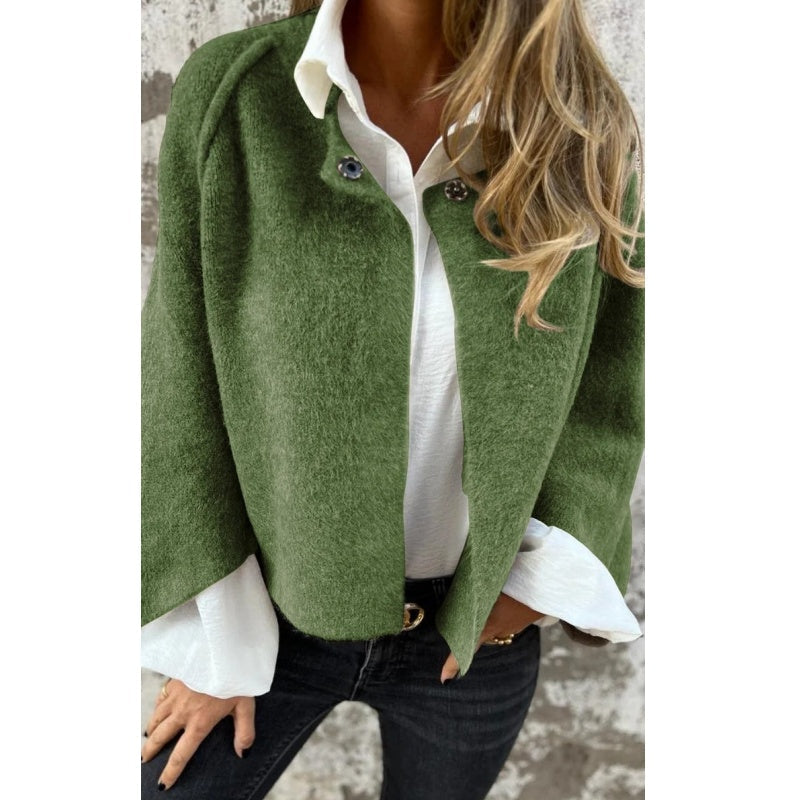 Women's Short Transitional Jacket – Cropped Tailored Collar Jacket