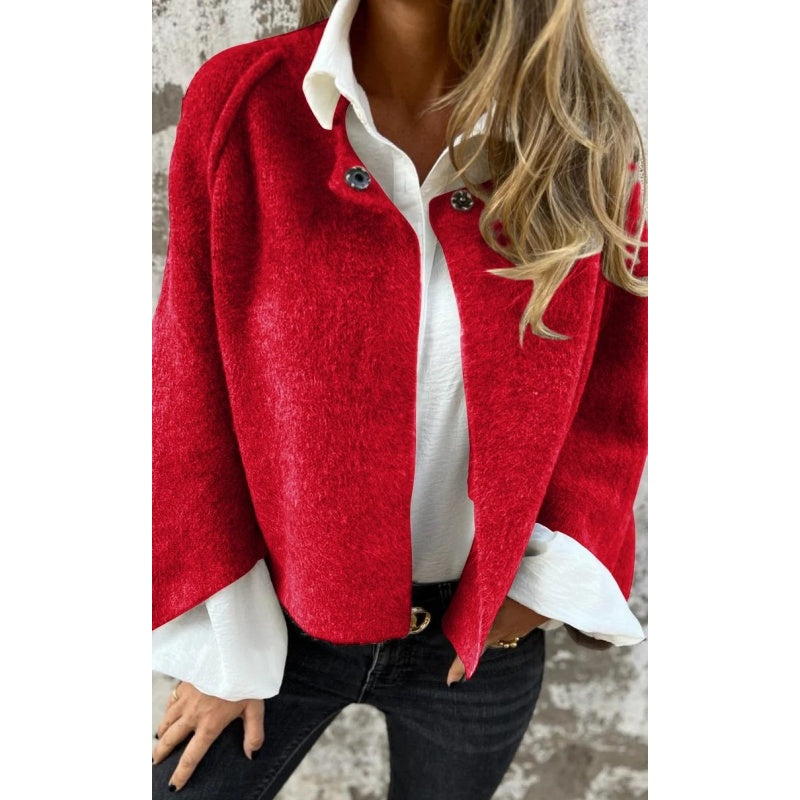 Women's Short Transitional Jacket – Cropped Tailored Collar Jacket
