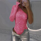 Women's Sleek Fitted Bodysuit – Long Sleeve Day-to-Night Layering Bodysuit