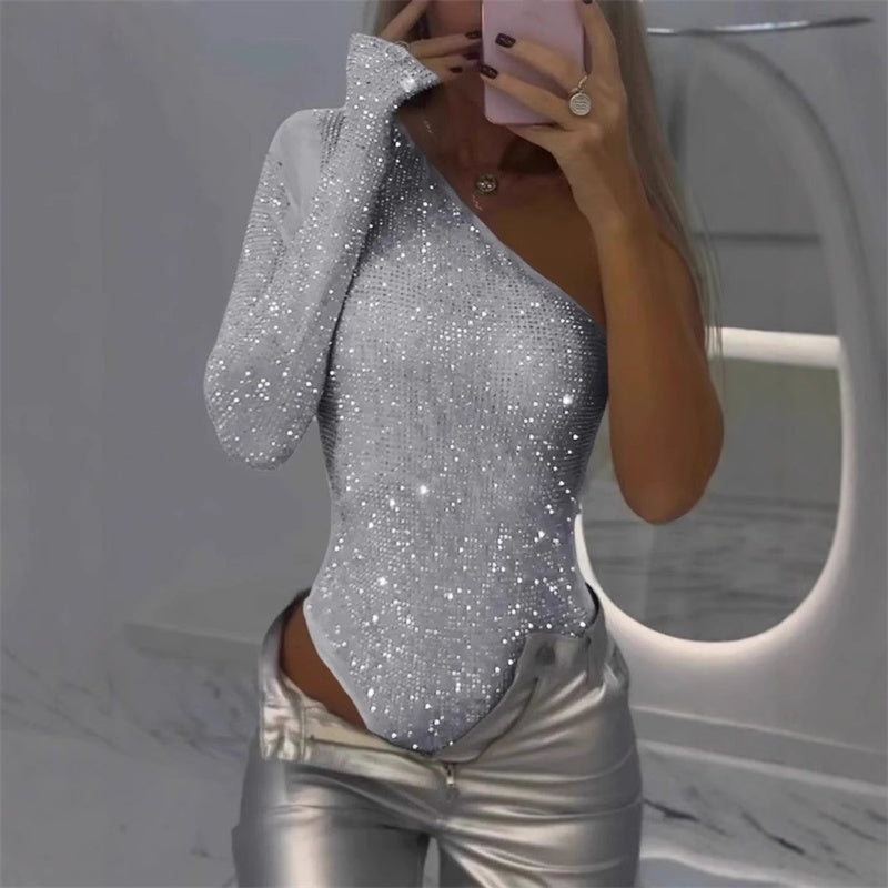 Women's Sleek Fitted Bodysuit – Long Sleeve Day-to-Night Layering Bodysuit