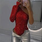 Women's Sleek Fitted Bodysuit – Long Sleeve Day-to-Night Layering Bodysuit