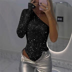 Women's Sleek Fitted Bodysuit – Long Sleeve Day-to-Night Layering Bodysuit