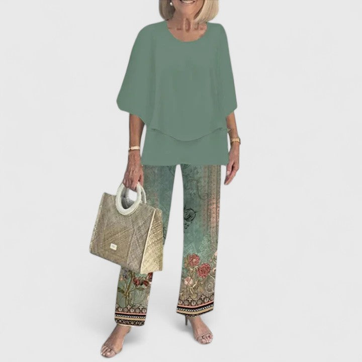 Women's Printed Two-Piece Set – Casual Matching Set – Marzelle