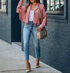 Women's Tassel Fringe Jacket – Western Zip Front Statement Jacket