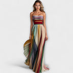 Women's Pleated Maxi Dress – Strapless Occasion Dress – Avery
