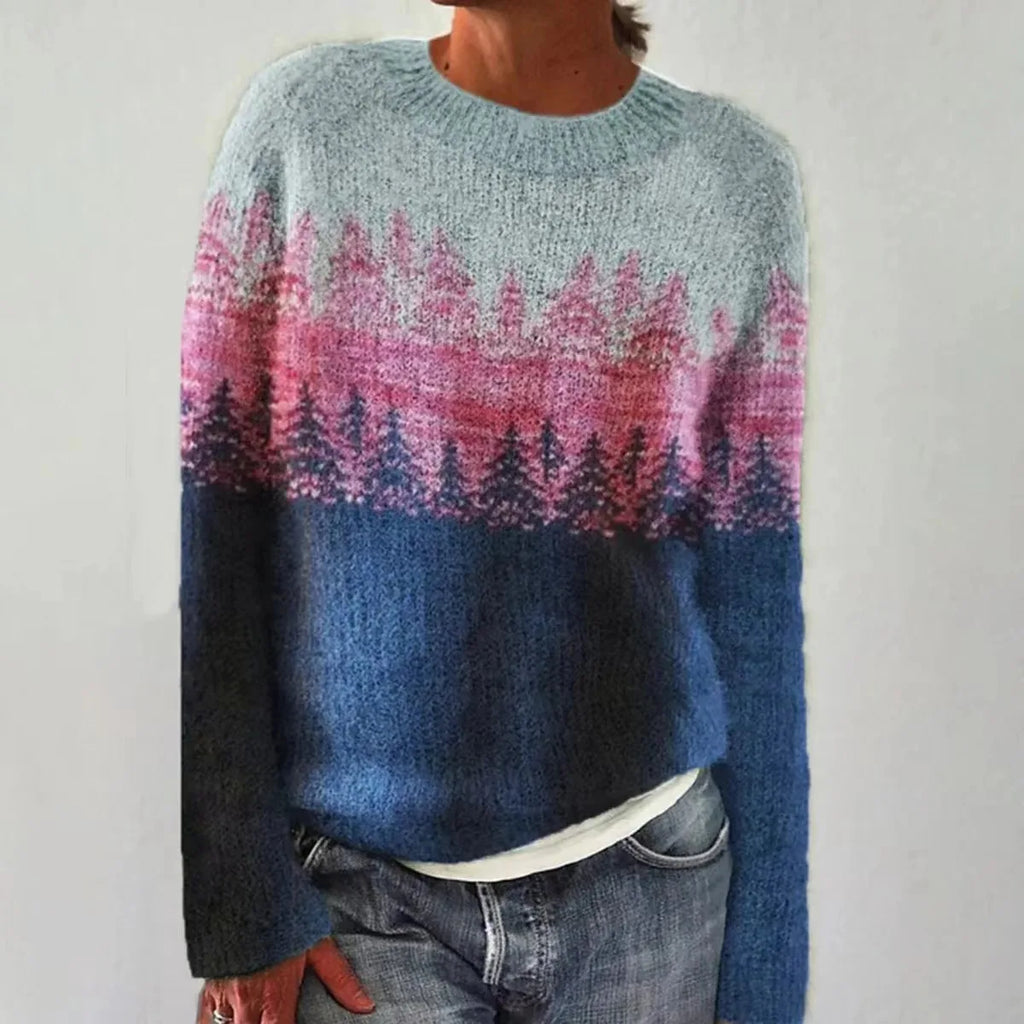 Women's Nordic Fair Isle Sweater – Norwegian Pattern Crew Neck Pullover