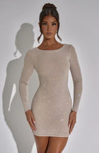 Women's Glitter Mini Dress – Bodycon Party Dress – Lana