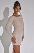 Women's Glitter Mini Dress – Bodycon Party Dress – Lana