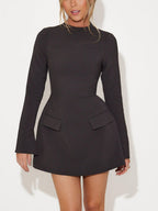 Women's Split Sleeve Party Dress – Flowy Statement Mini Dress