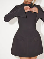 Women's Split Sleeve Party Dress – Flowy Statement Mini Dress