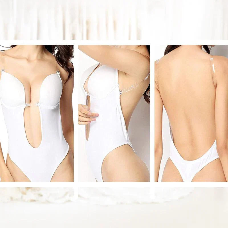 Women's Seamless Low Back Bodysuit – Supportive Shaping Bodysuit