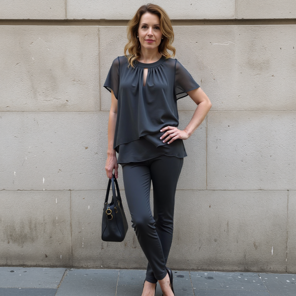 Women's Relaxed Long Sleeve Pants Set – Top & Matching Trouser Set