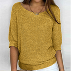 Women's Lightweight Relaxed Sweater – Crew Neck Long Sleeve Knit Pullover
