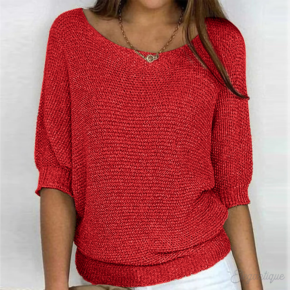 Women's Lightweight Relaxed Sweater – Crew Neck Long Sleeve Knit Pullover