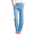 Women's Straight Leg Pull-On Pants – Lightweight Elastic Waist Trousers
