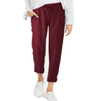 Women's Straight Leg Pull-On Pants – Lightweight Elastic Waist Trousers