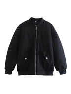 Women's Oversized Bomber Jacket – Relaxed Fit Zip-Up Jacket