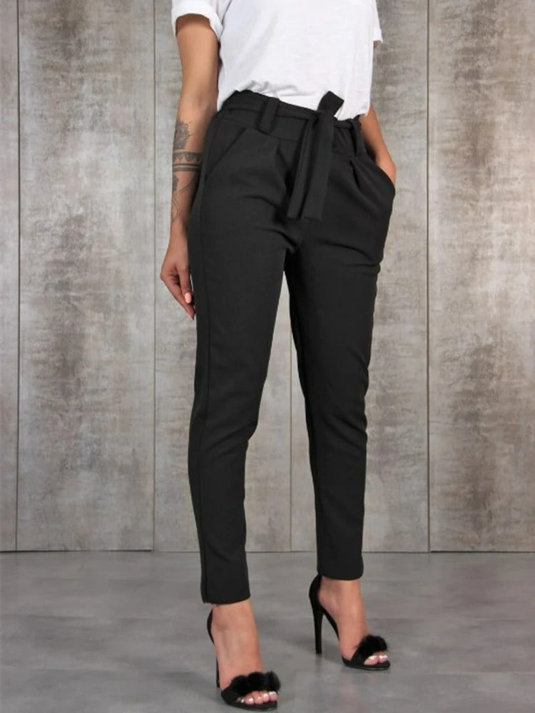 Women's High Waist Trousers – Classic Tailored Everyday Pants