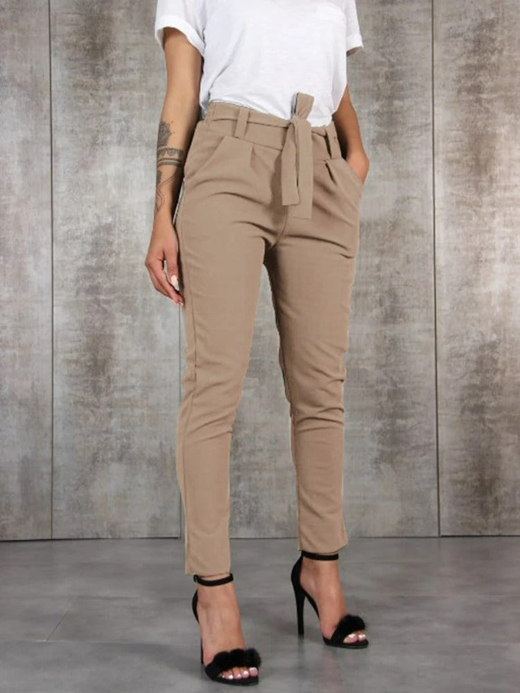 Women's High Waist Trousers – Classic Tailored Everyday Pants