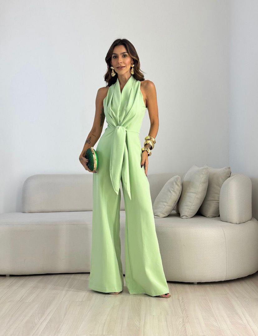 Women's High Waist Wide Leg Jumpsuit – Flowy Formal Occasion Jumpsuit