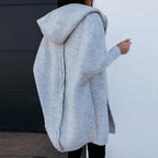 Women's Boxy Hooded Cardigan – Oversized Long Sleeve Layering Cardigan