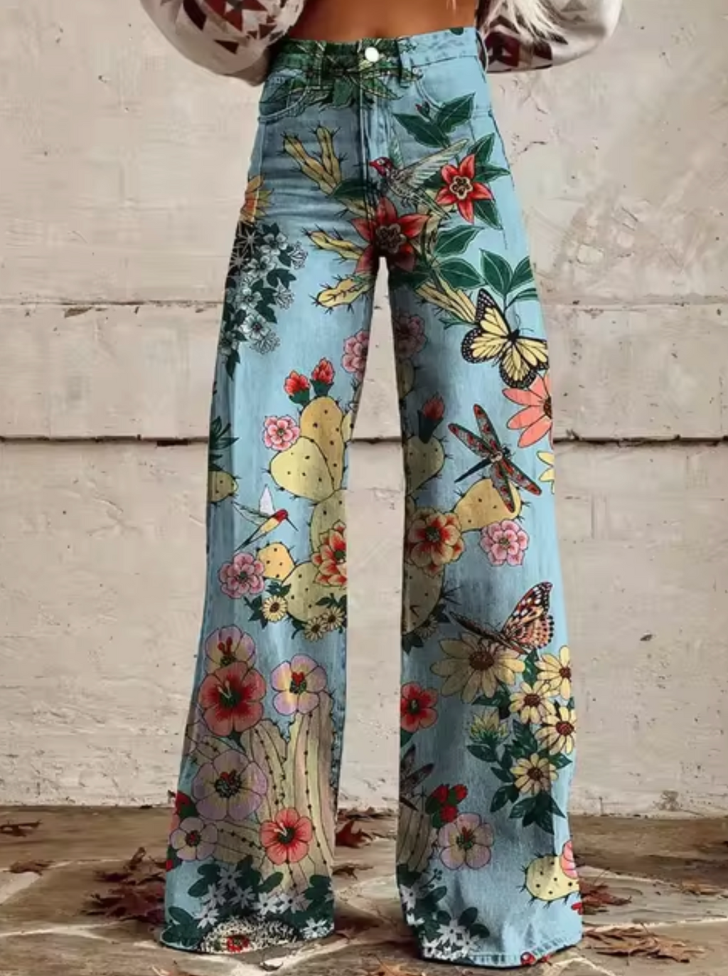 Women's Printed Palazzo Pants – High Waist Resort Pants