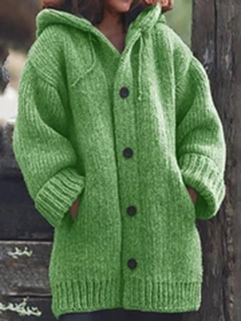 Women's Loose Hooded Cardigan – Longline Open Front Layering Cardigan