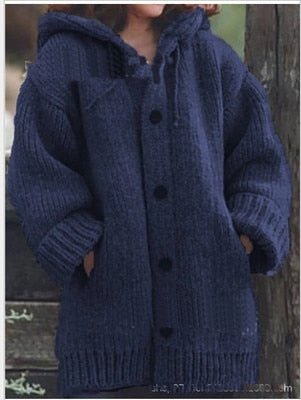 Women's Loose Hooded Cardigan – Longline Open Front Layering Cardigan
