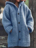 Women's Loose Hooded Cardigan – Longline Open Front Layering Cardigan