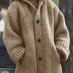 Women's Loose Hooded Cardigan – Longline Open Front Layering Cardigan