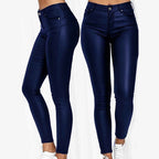 Women's Faux Leather Jeggings – High Waist Skinny Leggings
