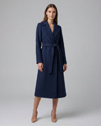 Women's Belted Long Trench Coat – Lapel Winter Overcoat