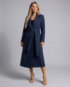 Women's Belted Long Trench Coat – Lapel Winter Overcoat