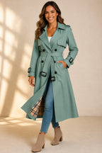 Women's Double-Breasted Trench Coat – Belted Long Overcoat